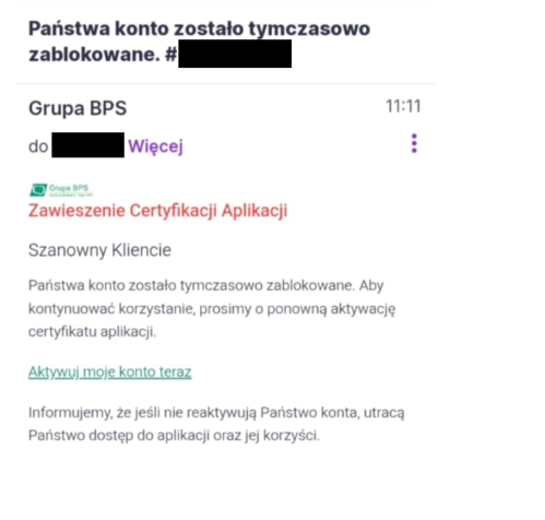 Kampania podszywania pod grupe BPS